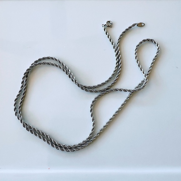 Vintage Trifari Silver Twisted Rope Chain Necklace – 29-30” - Picture 1 of 3